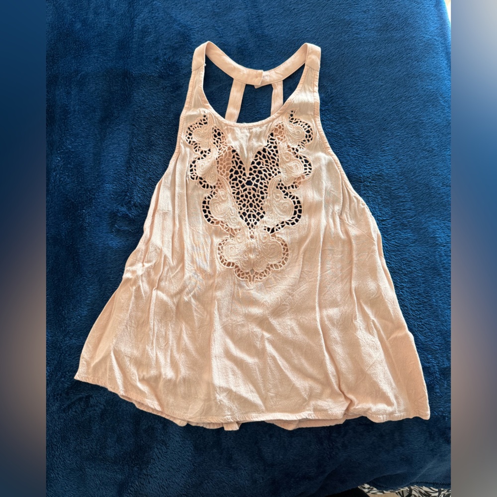 Lush Peach Open‎ Back Crop Top Size S